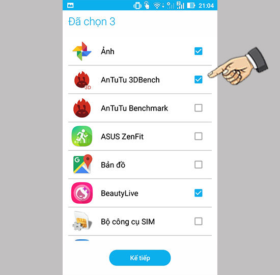 Chọn app